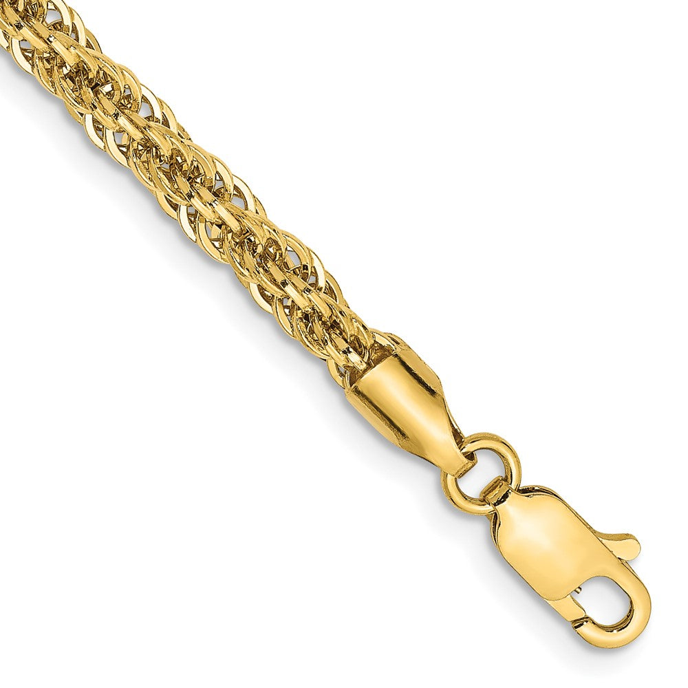 14K 7 inch 3.3mm Diamond-cut Semi Solid with Lobster Clasp Chain 7 inches
