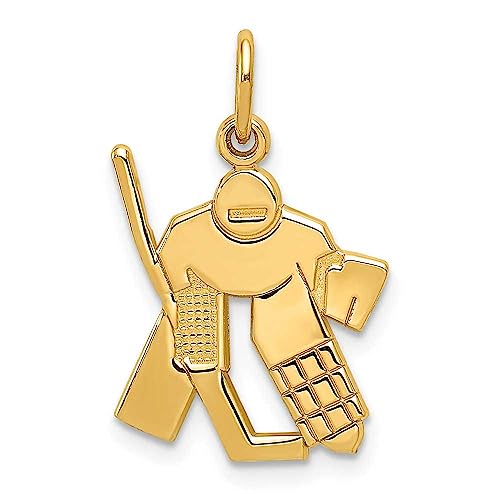 14k Hockey Goalie Charm