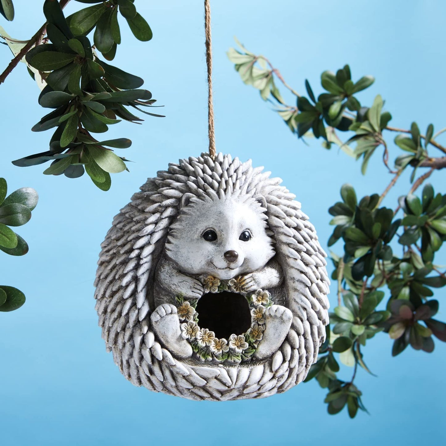 Home & Garden Hedgehog Birdhouse Polyresin Yard Deocr Nest 18372