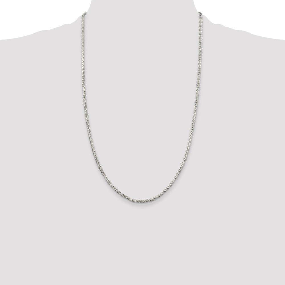 Sterling Silver 2.75mm Diamond-cut Spiga Chain 26 Inches