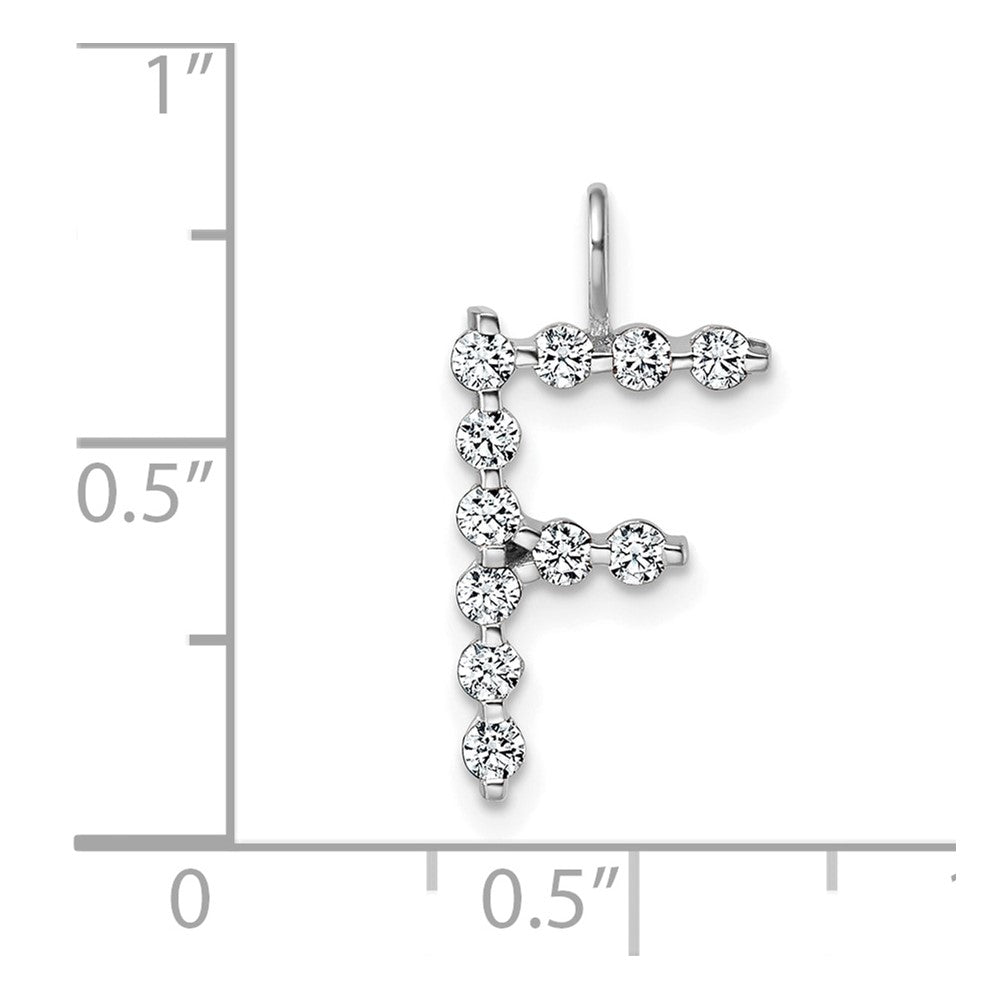 True Origin 14k White Gold 3/8 carat Lab Grown Diamond VS DEF Alphabet F Pendant