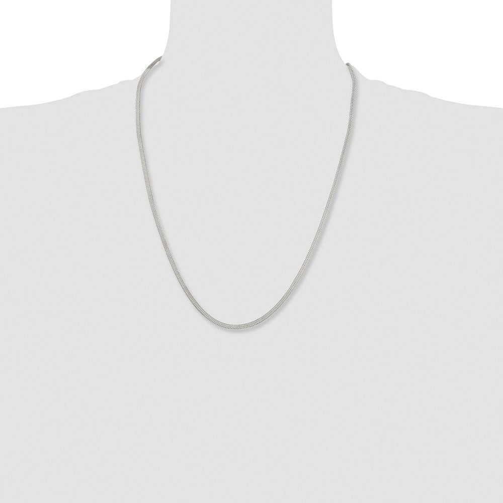 Stainless Steel Polished 3.4mm 24in Herringbone Chain
