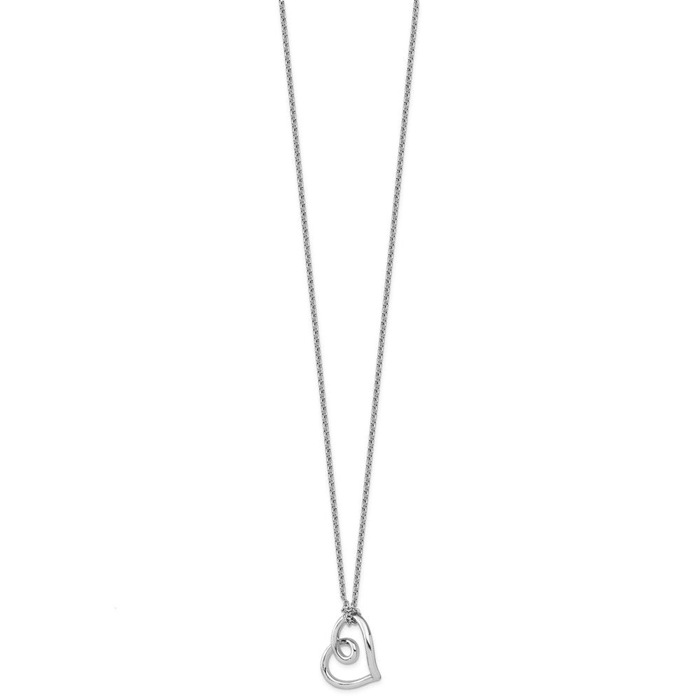 Sterling Silver Open Heart Pendant Necklace