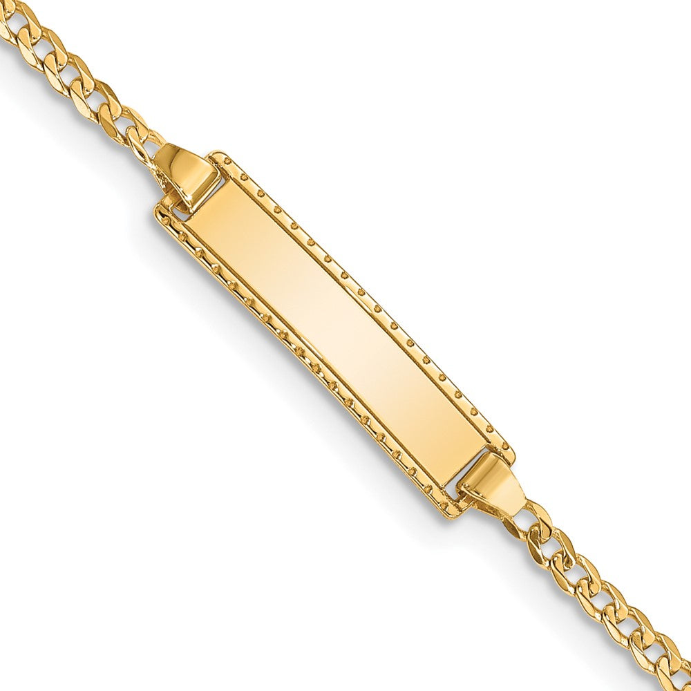 14k 6in Engraveable Curb Link Baby/Child ID Bracelet 6 inches