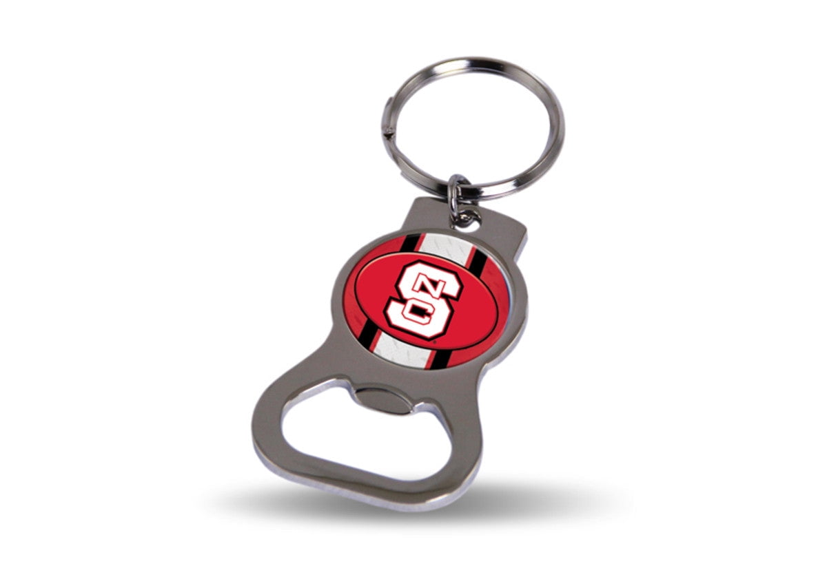 NCAA North Carolina State Silver-tone Bottle Opener Key Ring by Rico Industries QGC6406
