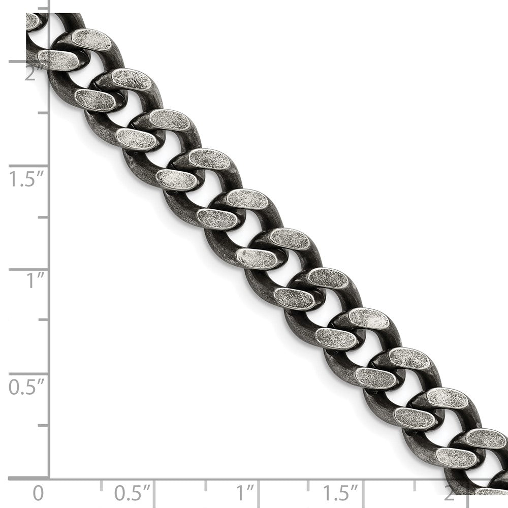 Stainless Steel Oxidized 9.25mm 22in Curb Chain