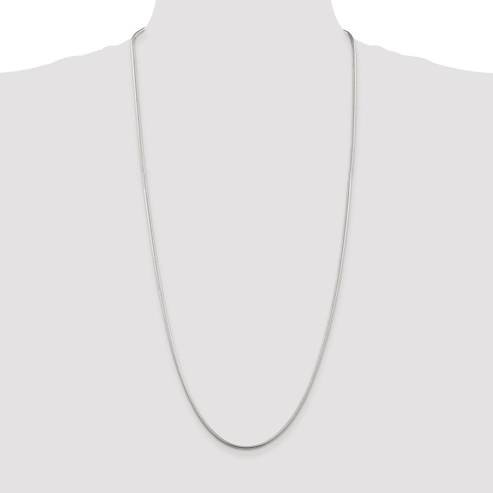 Sterling Silver Rhodium-plated 2mm Snake Chain