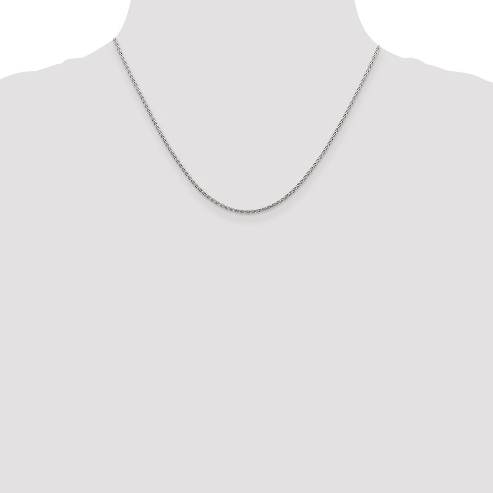 Sterling Silver 1.5mm Diamond-cut Spiga Chain 18 Inches