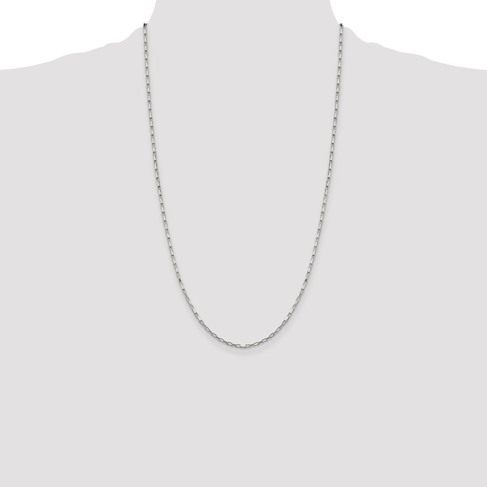 Sterling Silver 1.65mm Elongated Box Chain 26 Inches