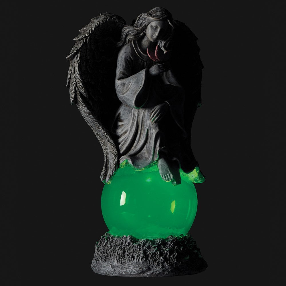 Sitting Angel LED Solar Light Resin 13 inch Garden Statue