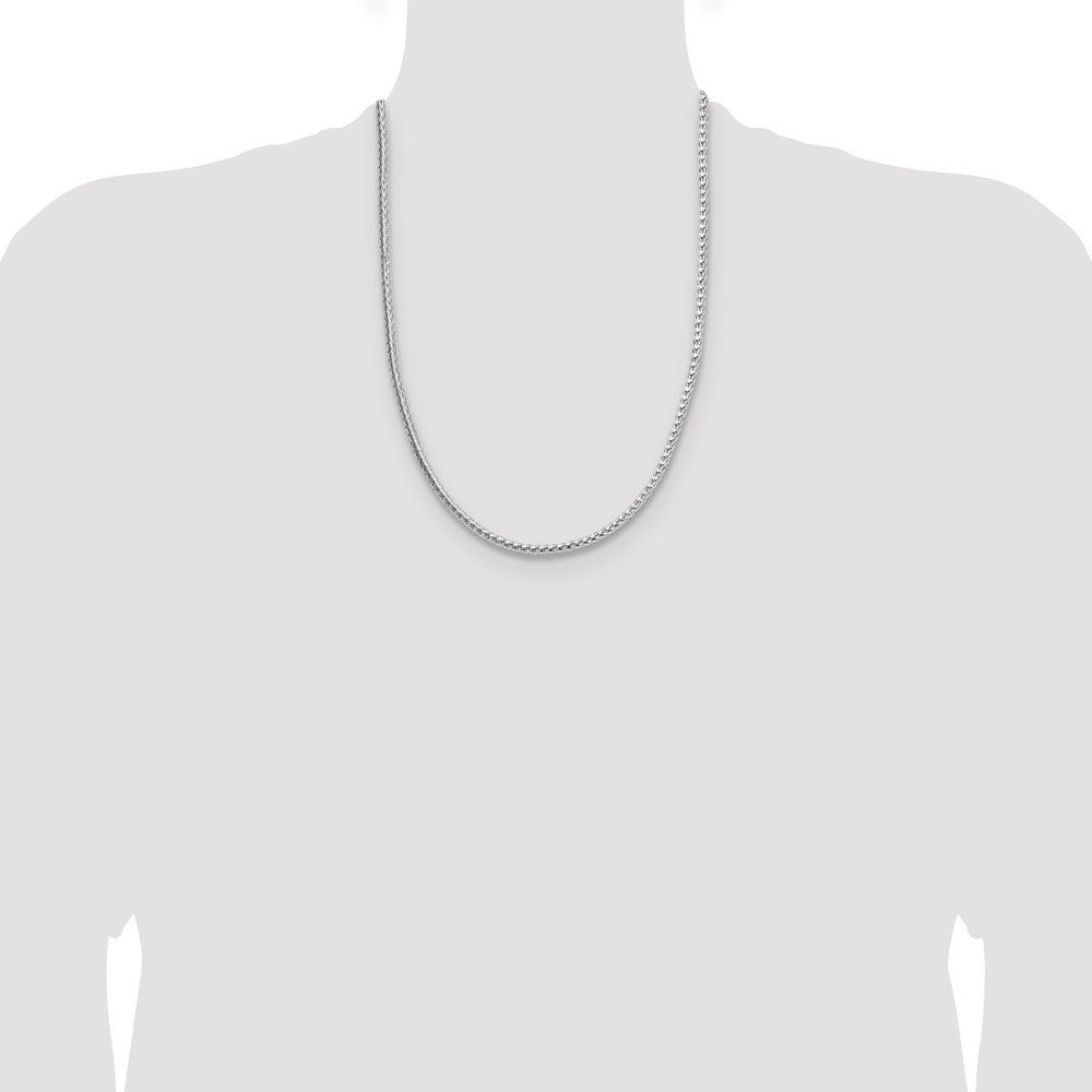 Sterling Silver Rhodium-plated 3.8mm Diamond-cut Round Franco Chain