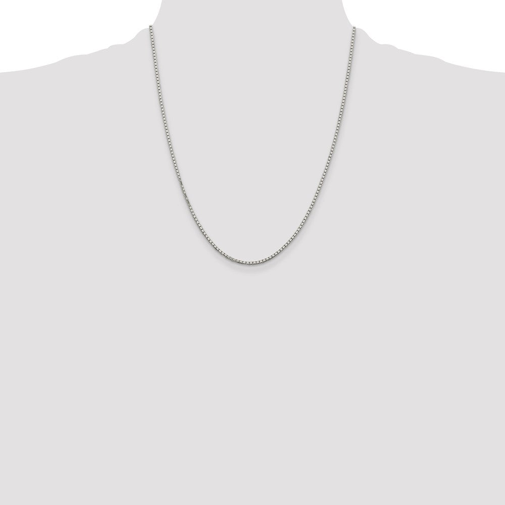 Sterling Silver 1.7mm 8 Sided Diamond-cut Box Chain 22 Inches