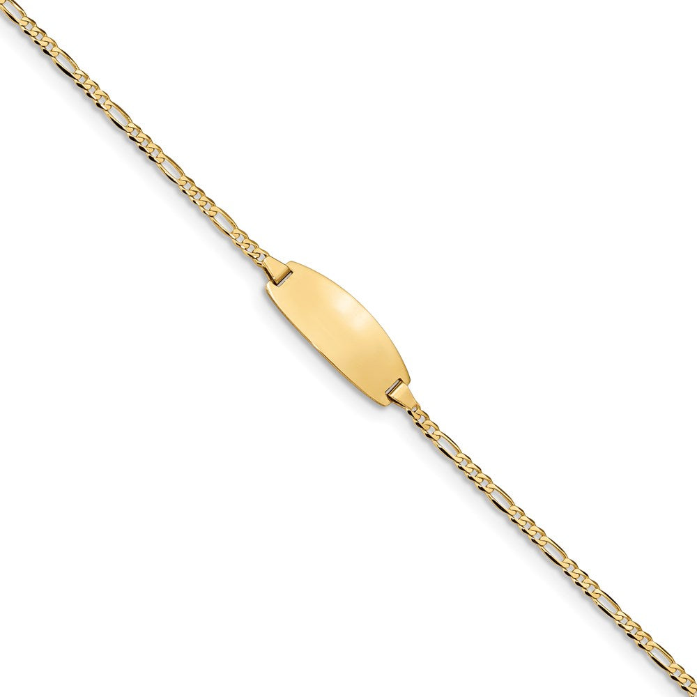 14k Oval Figaro ID Bracelet 7 inches