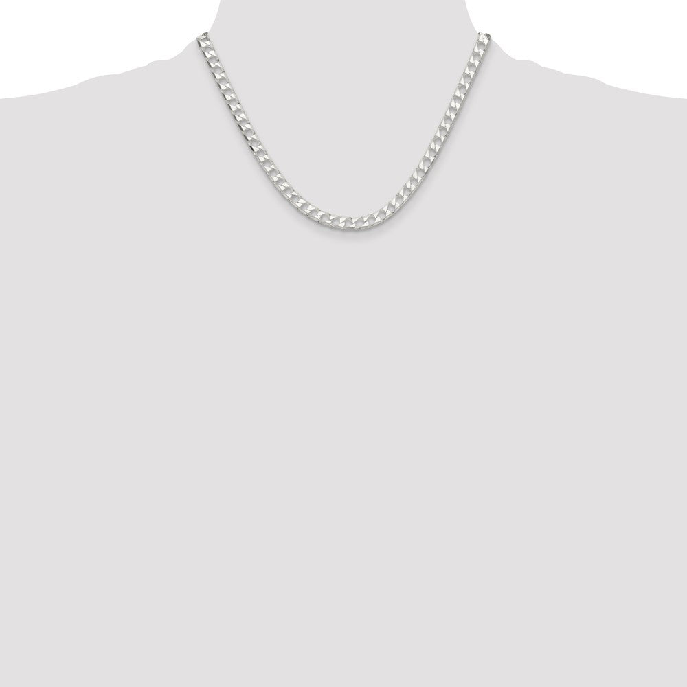 Sterling Silver 5.75mm D/C Square Curb Chain