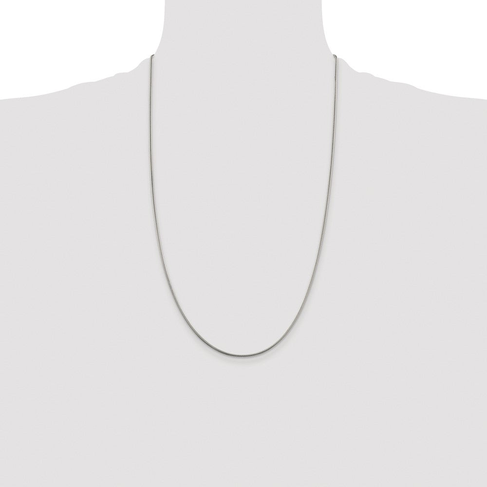 Sterling Silver Rhodium-plated 1.5mm Snake Chain