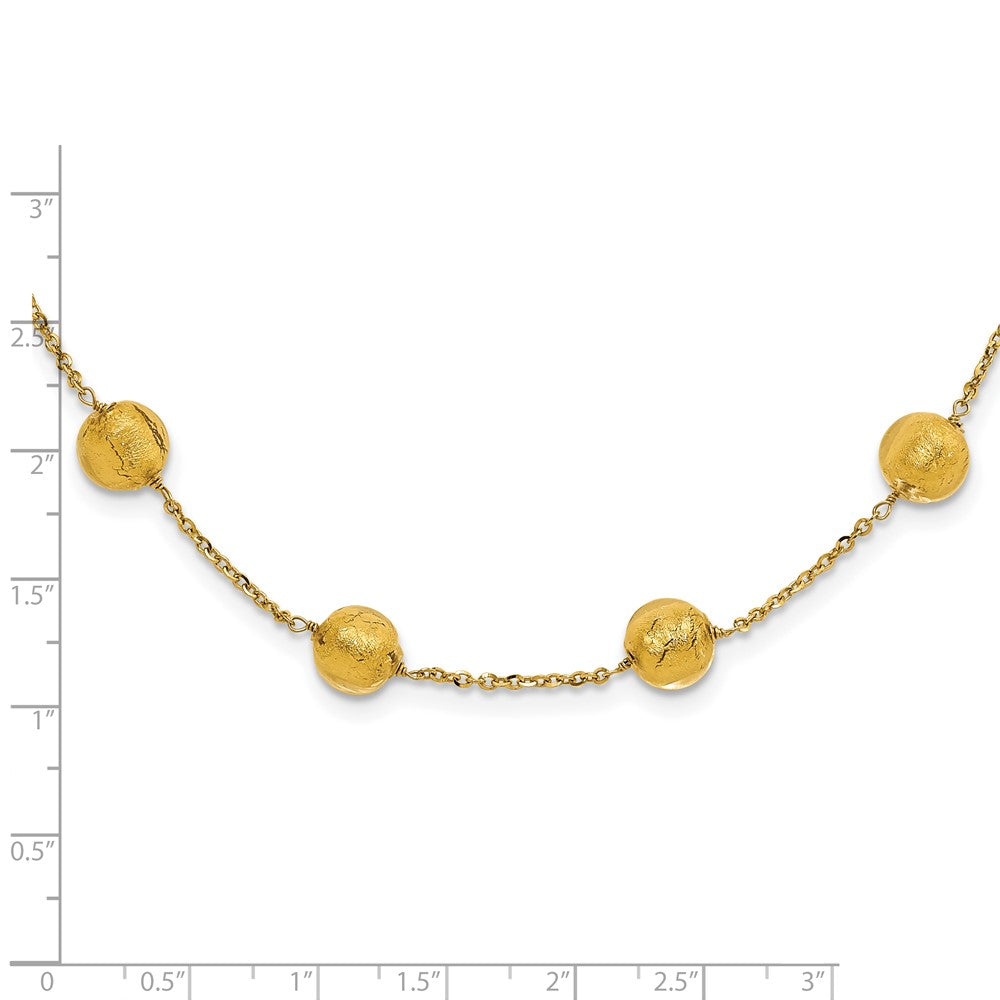 14ky Murano Glass Bead & Chain Necklace