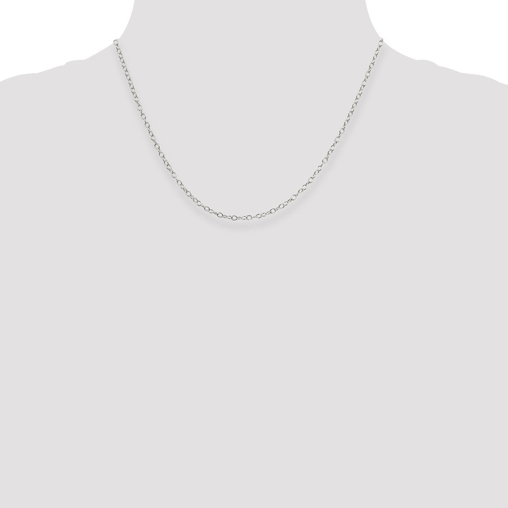 Sterling Silver 2.25mm Oval Cable Chain 18 Inches