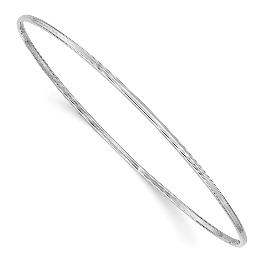 14k White Gold 1.5mm Polished Slip-on Bangle Bracelet 8 inches