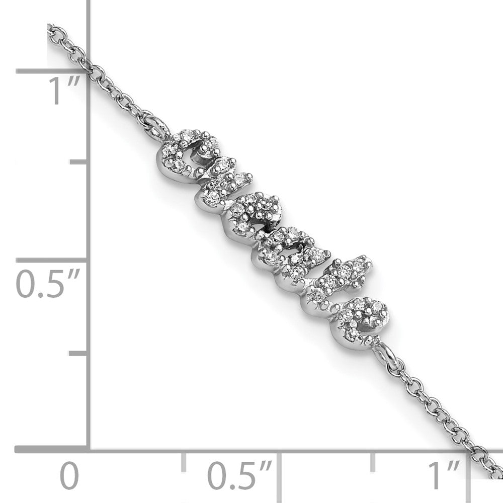 Sterling Silver Rhodium-plated CZ CREATE 7.25in Bracelet