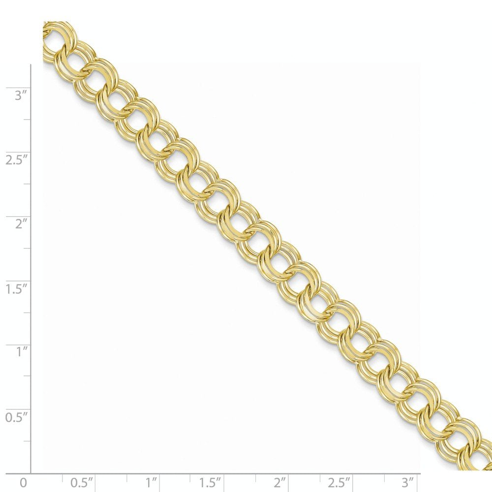 10k Triple Link Charm Bracelet