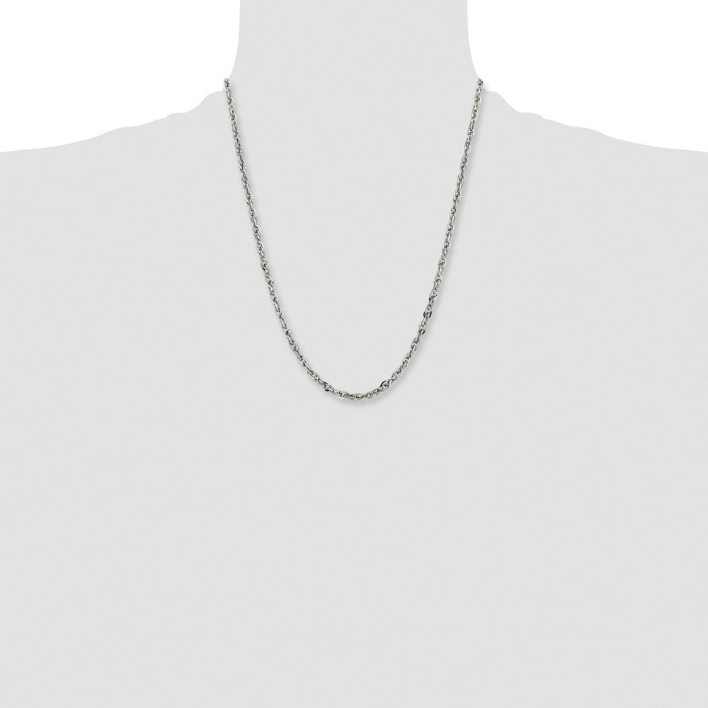 Stainless Steel Polished 4.2mm 22 inch Fancy Twisted Link Chain