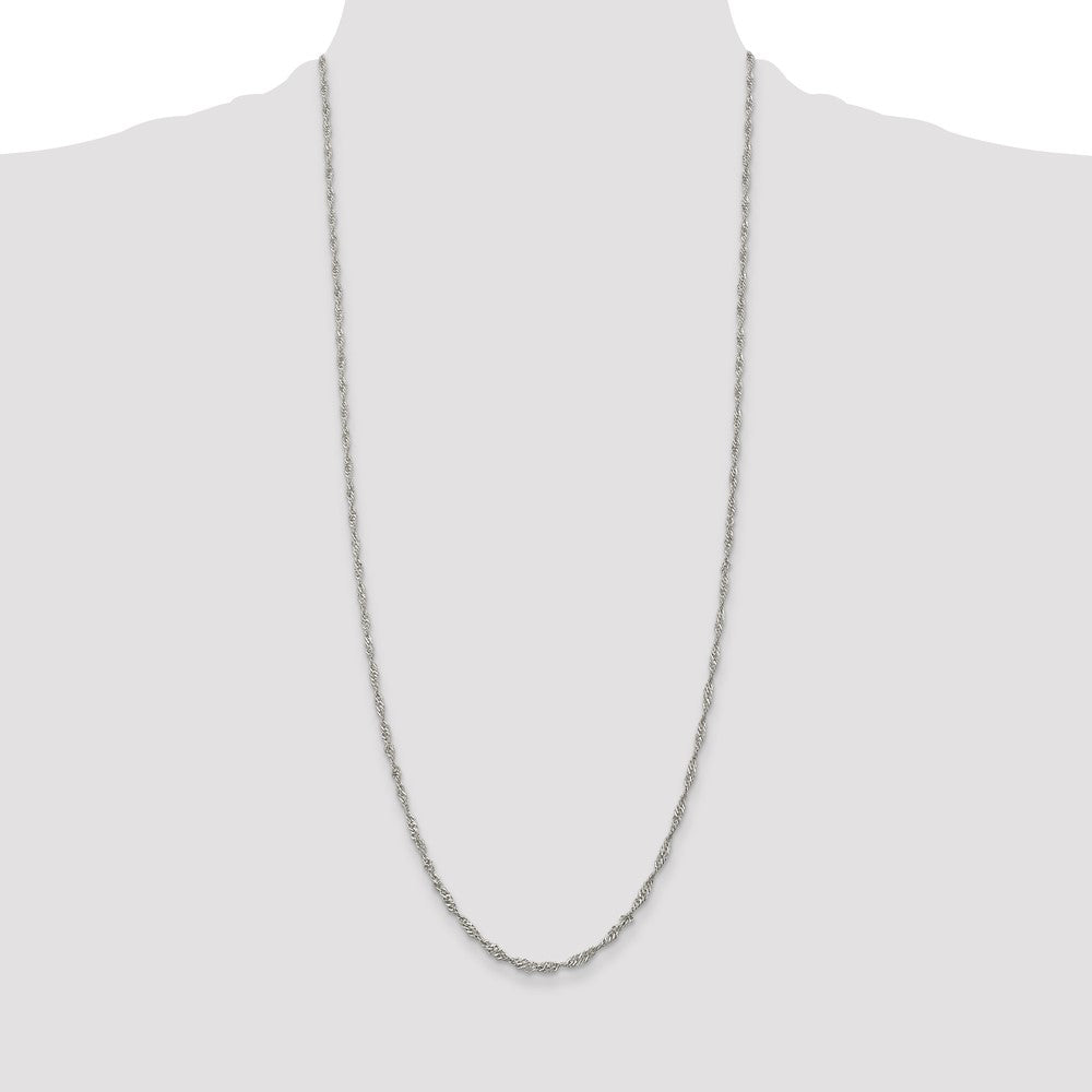 Sterling Silver 2.25mm Singapore Chain 30 Inches