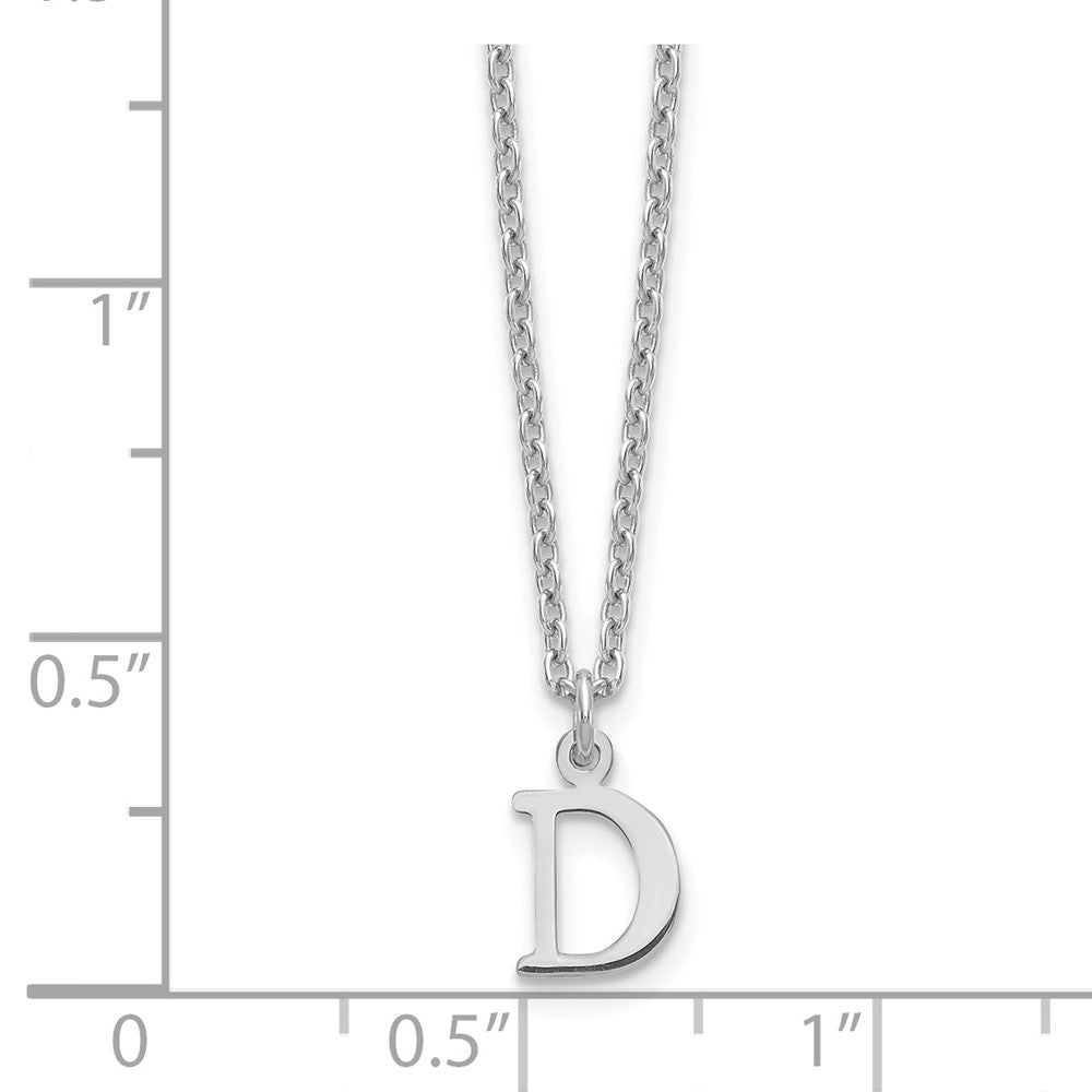 Sterling Silver Rhodium-plated Cutout Letter D Initial Necklace