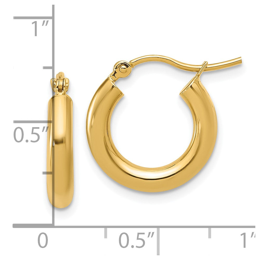 10K Polished Hinged Hoop Earrings