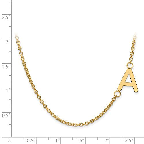 Sterling Silver/Gold-plated Small Offset Initial Necklace XNA660GP