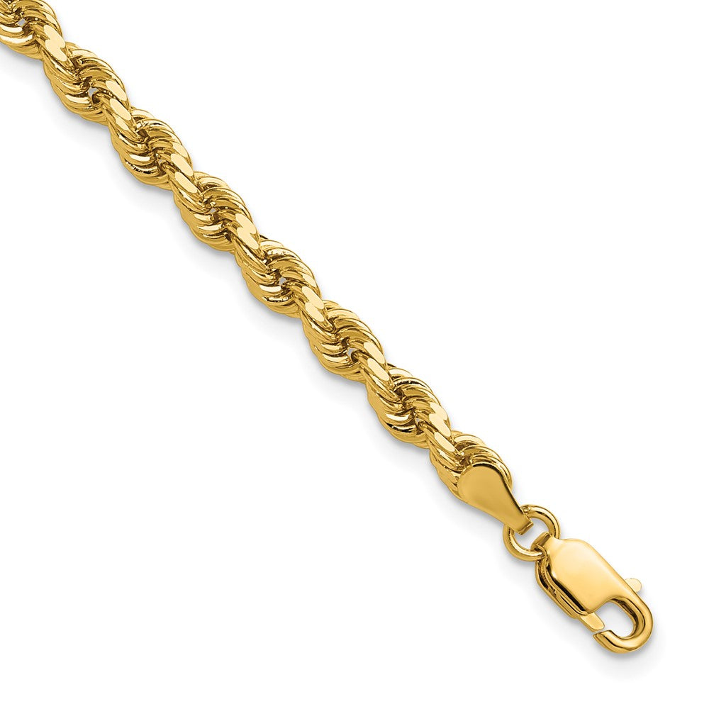 14K 8 inch 4mm Diamond-cut Rope with Lobster Clasp Chain 8 inches