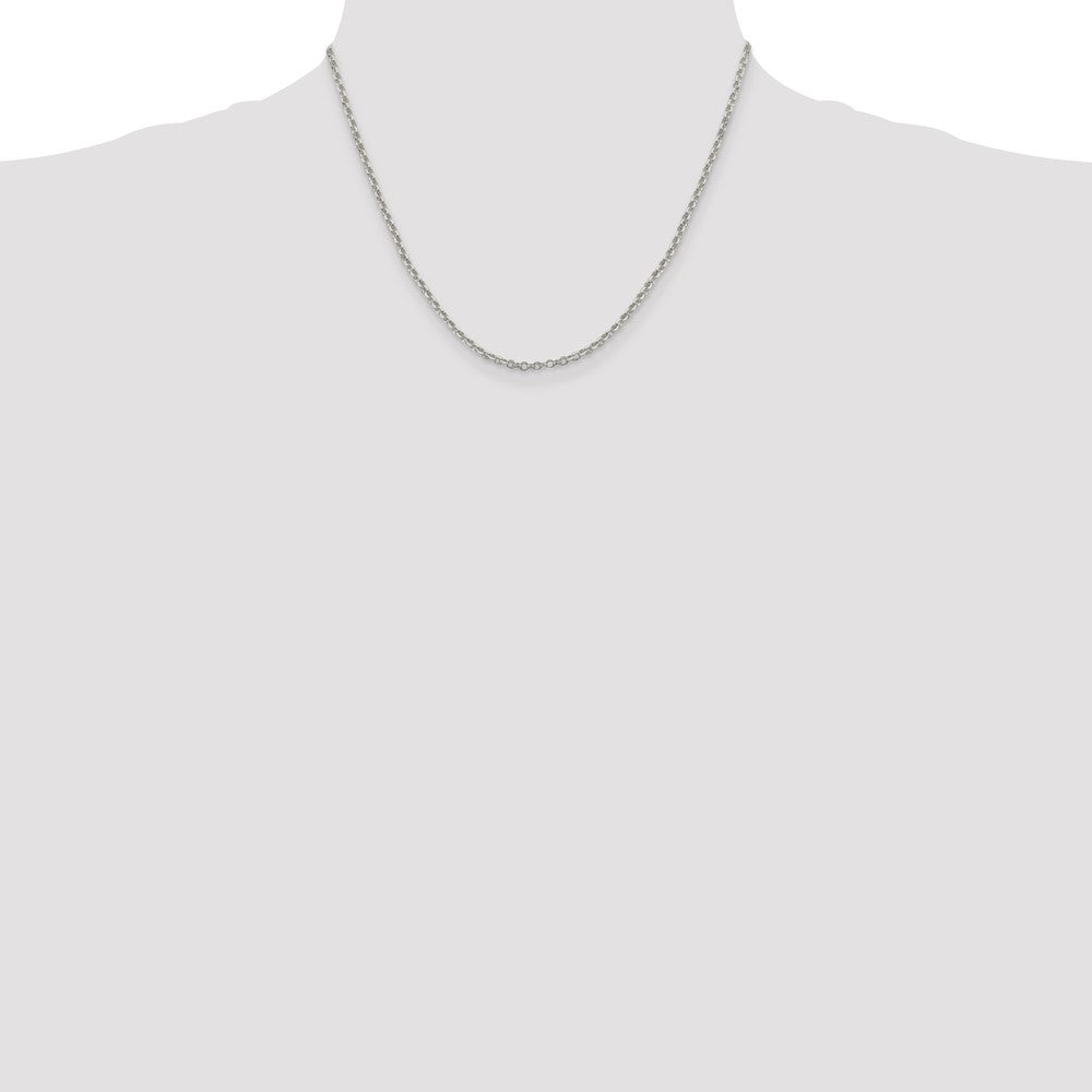 Sterling Silver 2.6mm Diamond-cut Cable Chain 18 Inches