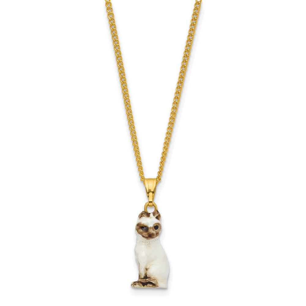 Luxury Giftware by Jere Bejeweled PIP-MARIE Siamese Cat Trinket Box with Matching 18 inch Necklace