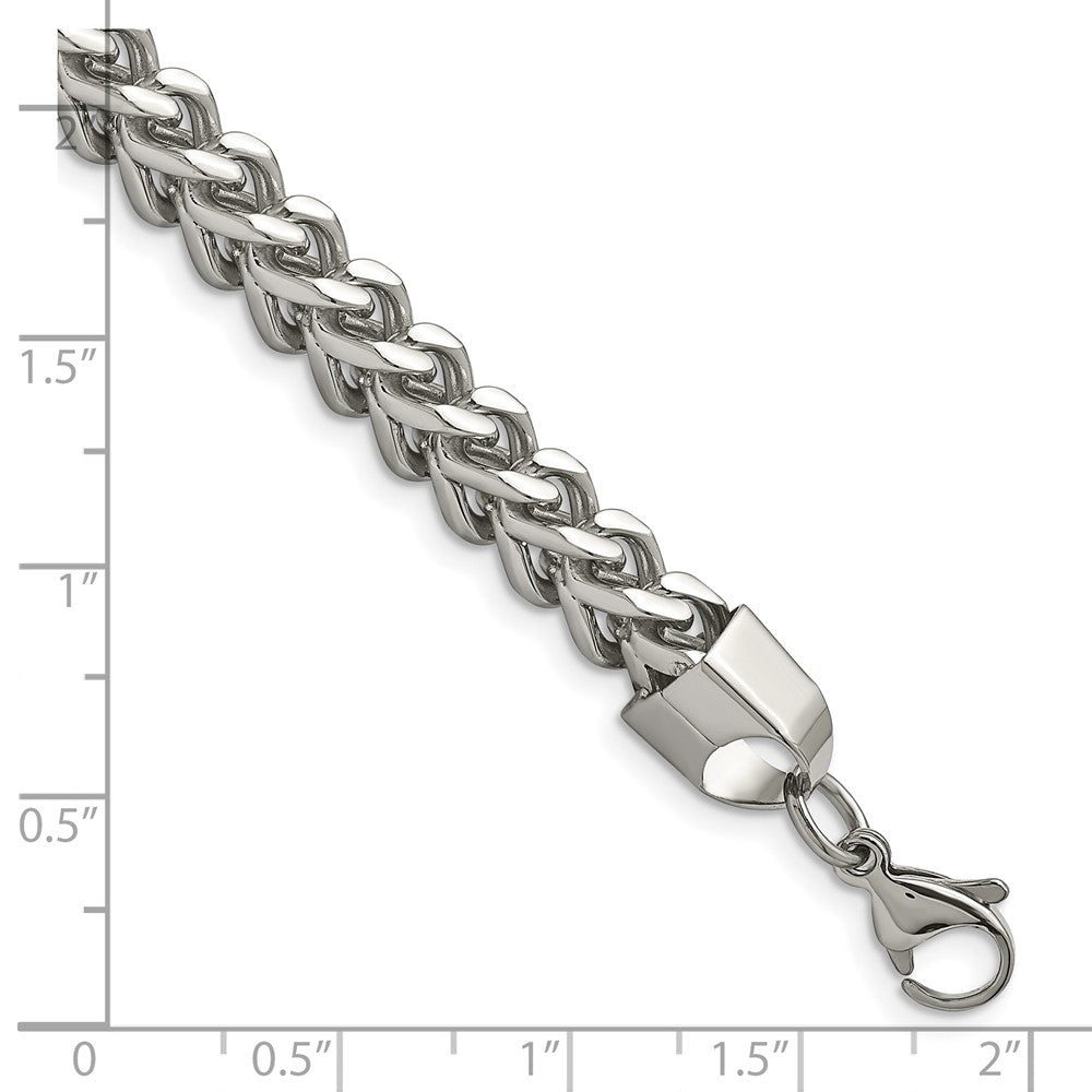 Stainless Steel Polished 6.75mm 9in Franco Chain 9 inches