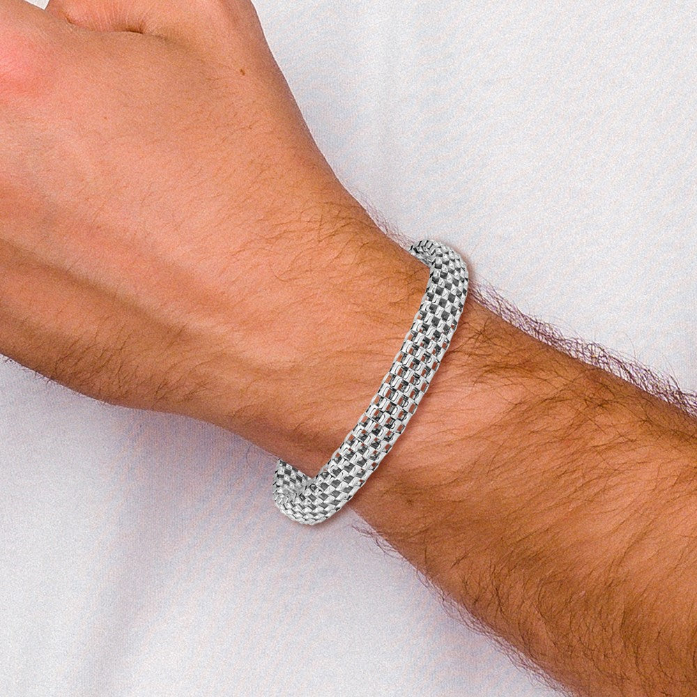 Sterling Silver Rhodium-plated Hollow Bracelet