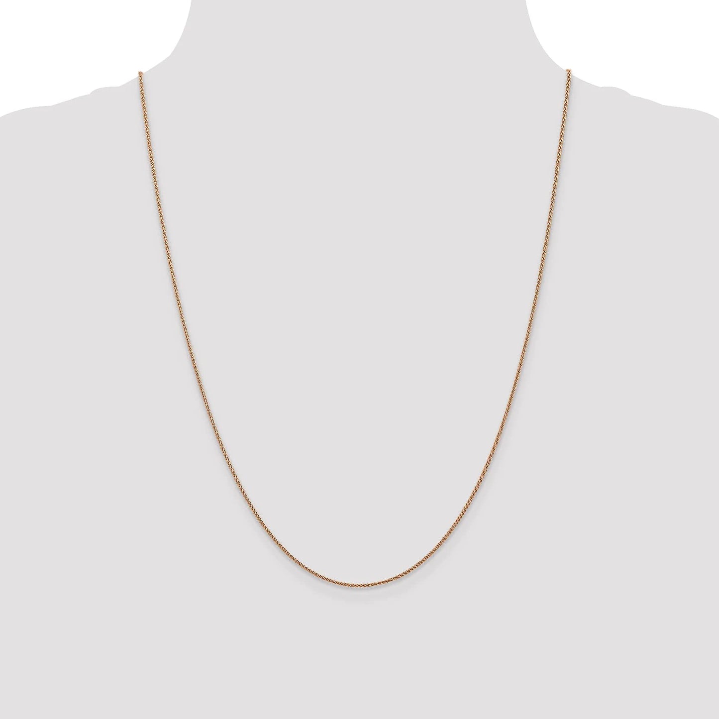 14K Rose Gold 1.0mm Spiga Chain