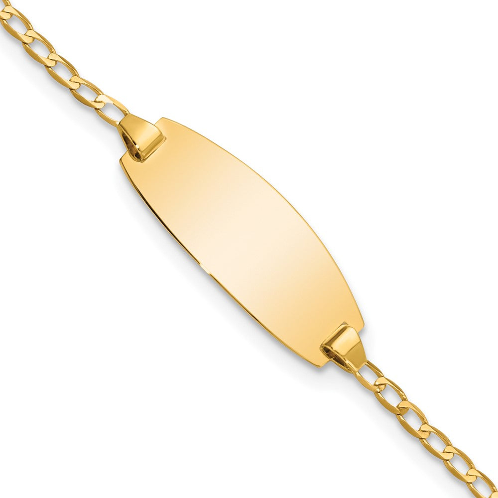 14k Oval Curb ID Bracelet 6 inches