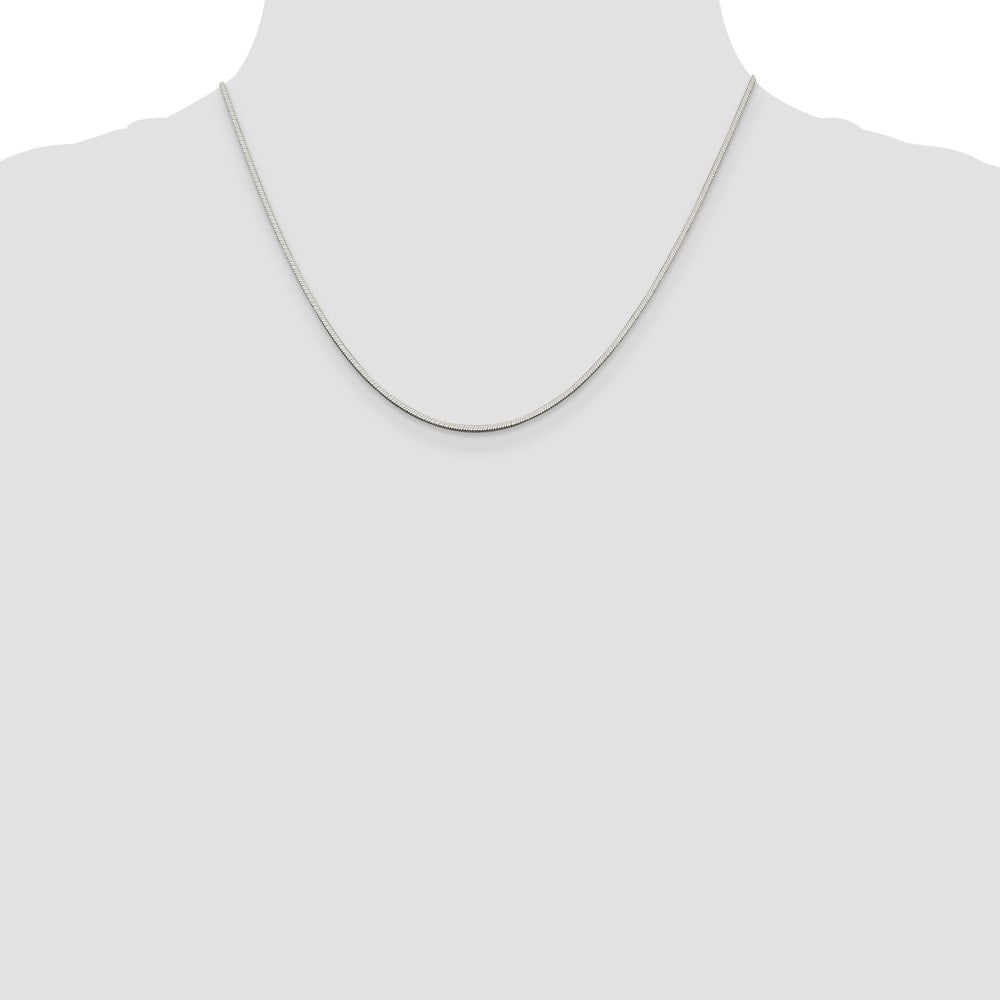 Sterling Silver 1.25mm Square Snake Chain 18 Inches