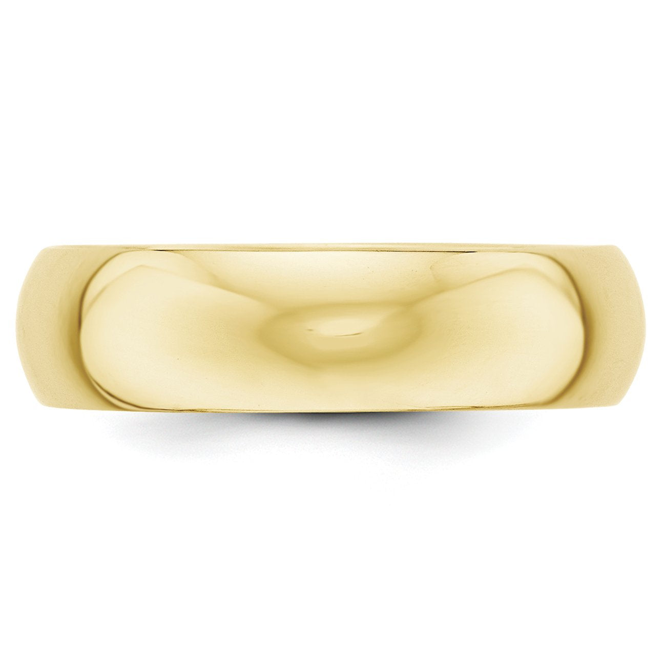 10k Yellow Gold 6mm Half Round Wedding Band Size 8
