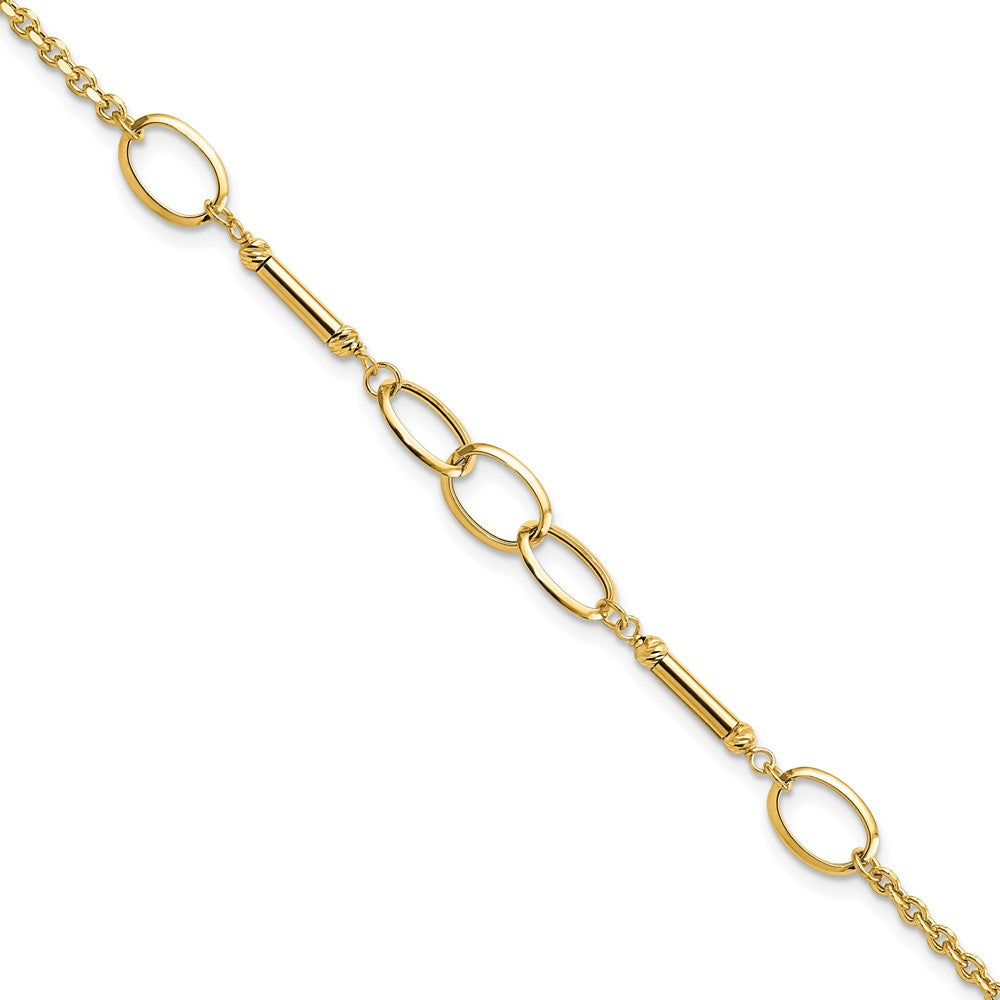 14K Polished Bars and Links Bracelet 7.5 inches