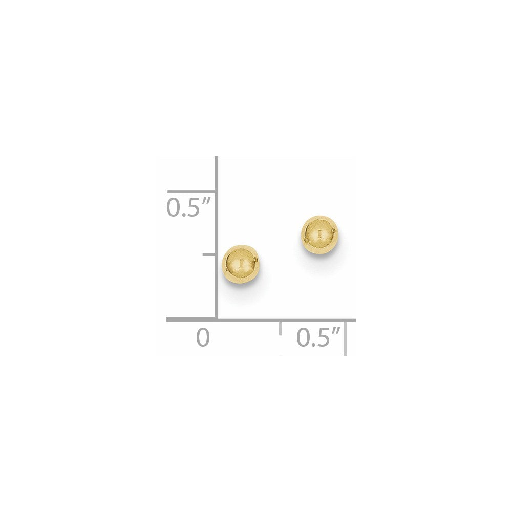 10k Polished 4mm Ball Post Earrings