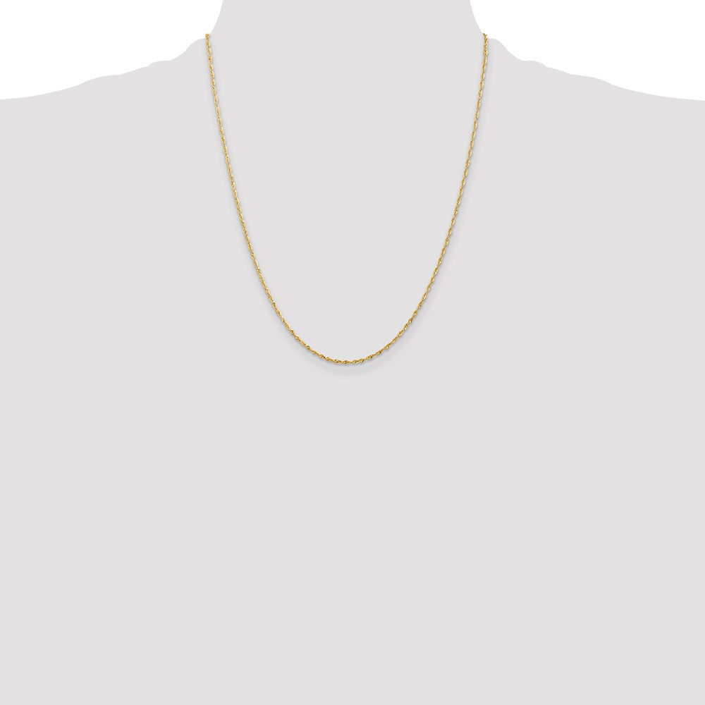 14K 22 inch 1.5mm Ultra Diamond-cut Rope with Lobster Clasp Chain