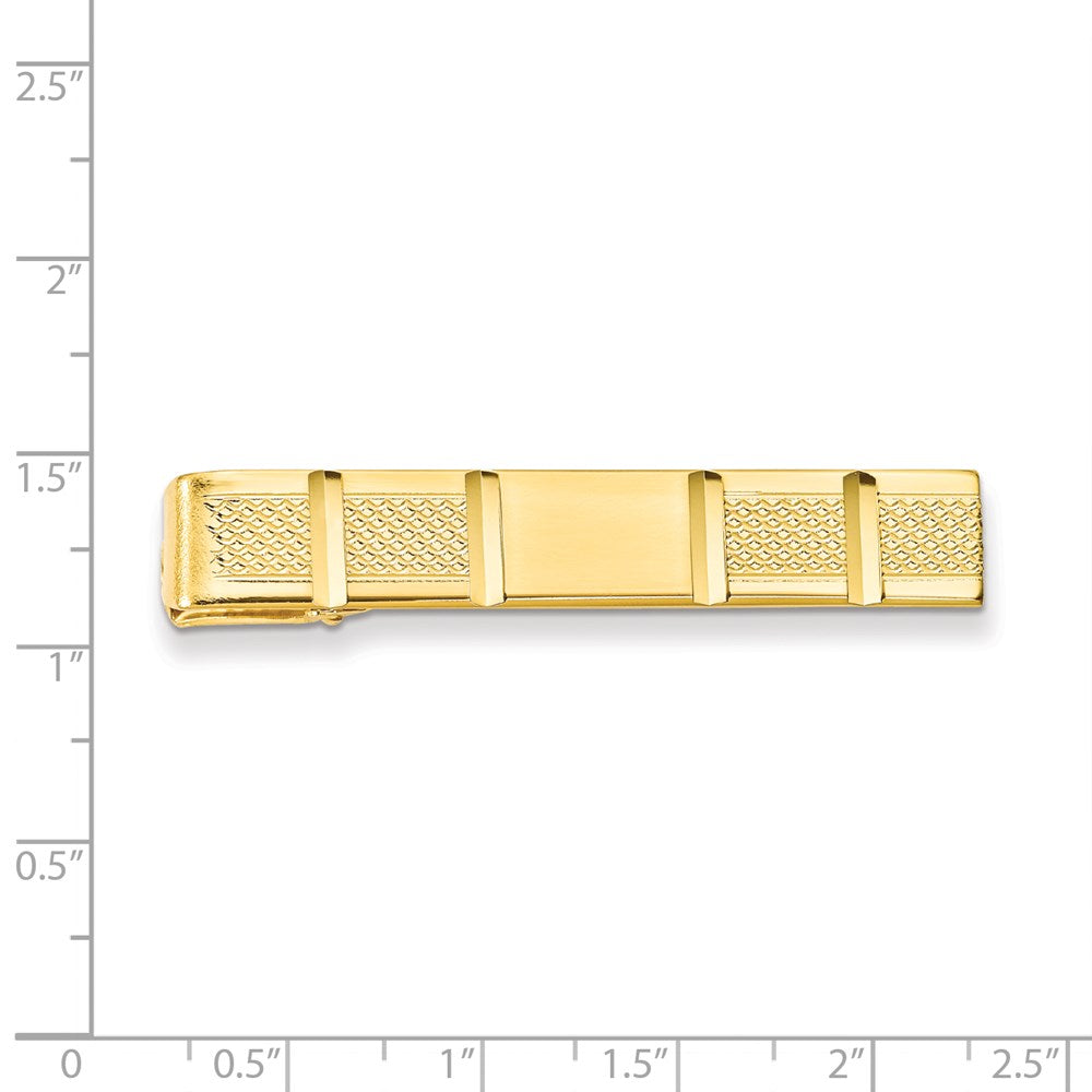 Kelly Waters Gold-plated Facet Cut Patterned Tie Bar
