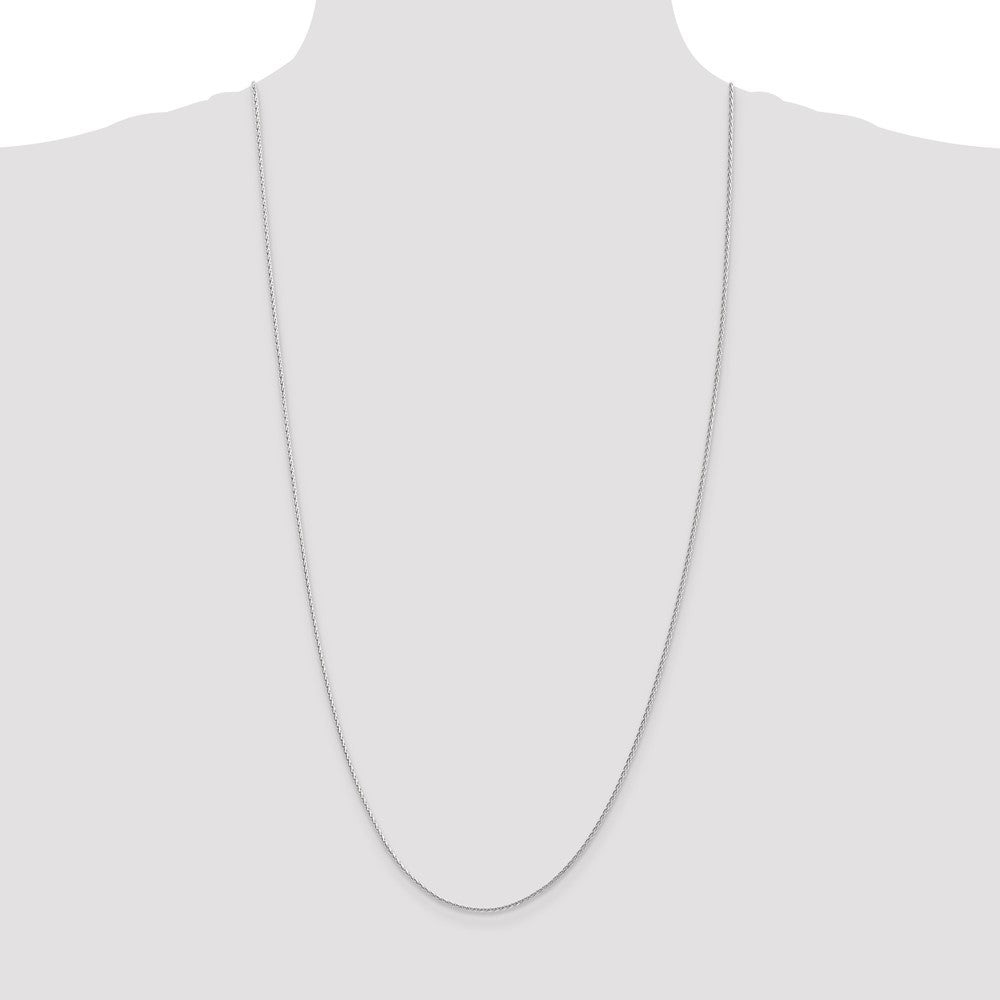 14K White Gold 30 inch 1.5mm Diamond-cut Parisian Wheat with Lobster Clasp Chain