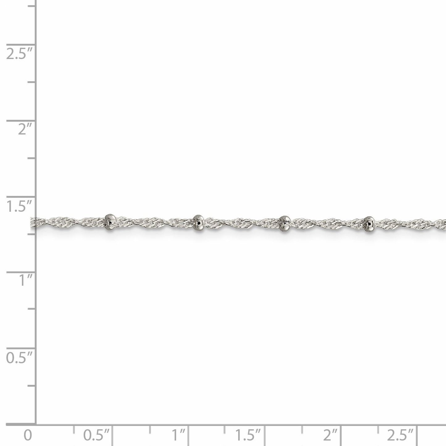 Sterling Silver 2.5mm Singapore w/ Beads Chain