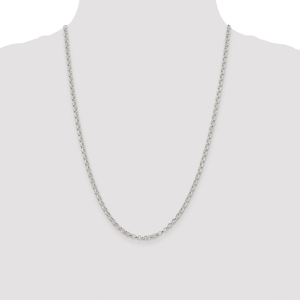 Sterling Silver Rhodium-plated 3.5mm Rolo Chain