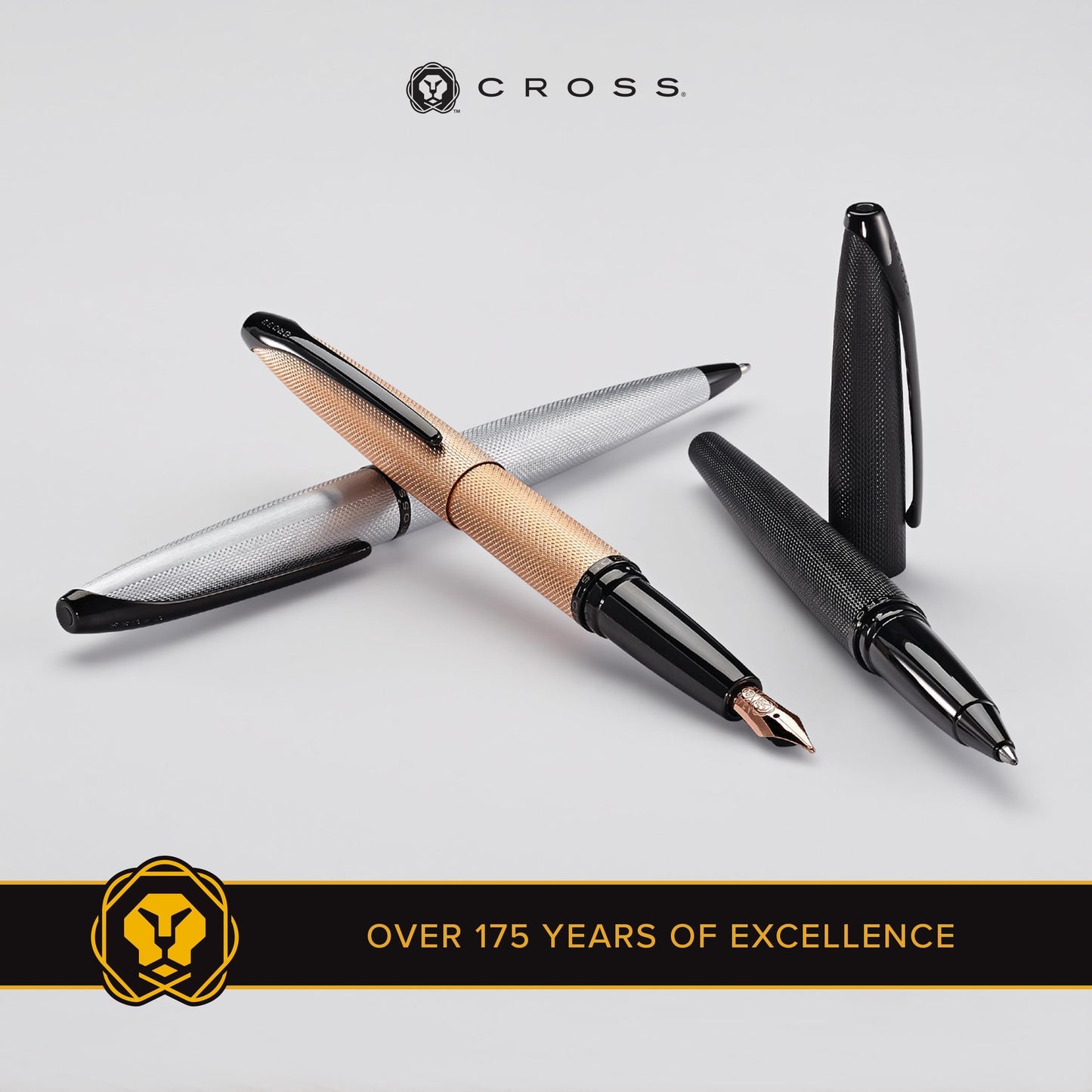 Cross ATX Refillable Fountain Pen, Medium Nib, Includes Premium Gift Box - Pure Chrome