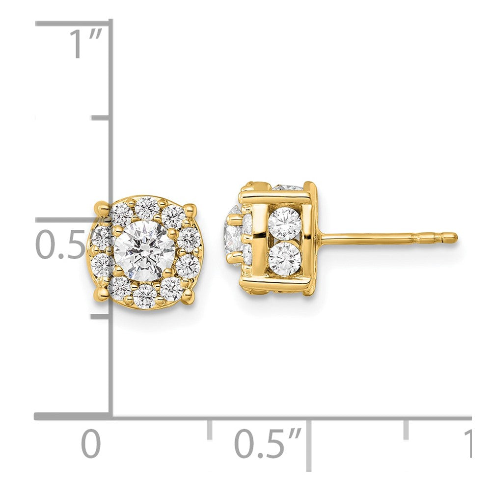 14k 1 1/2 carat Lab Grown Diamond VS/SI+ G+ Post Earrings