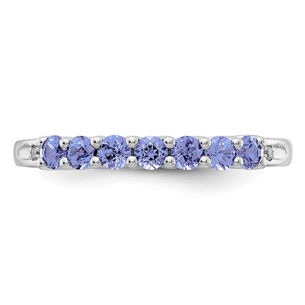 10k White Gold Tanzanite & Diamond Ring