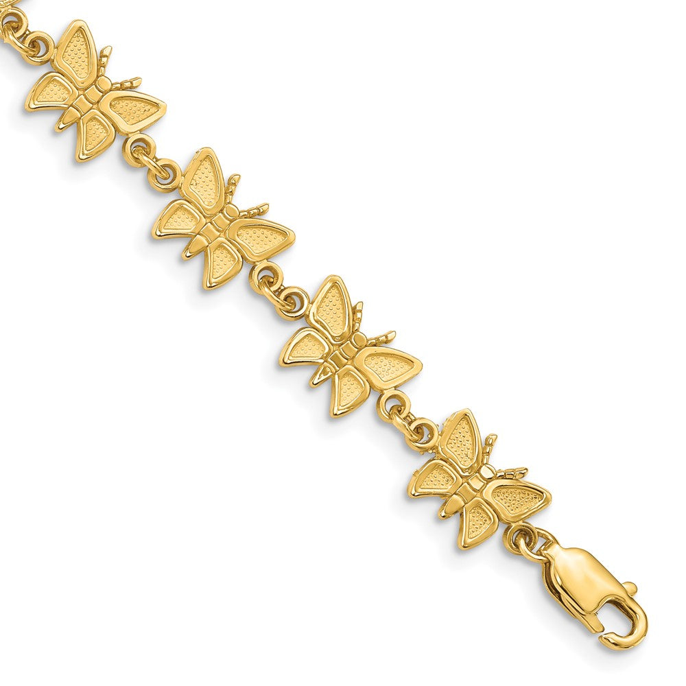 14k Butterfly Bracelet 7 inches