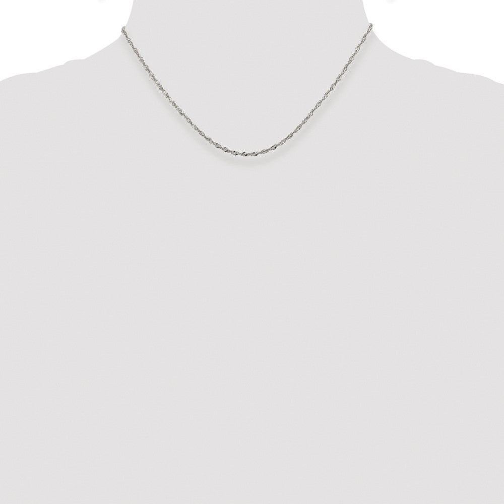 Sterling Silver Rhodium-plated 2mm Singapore Chain